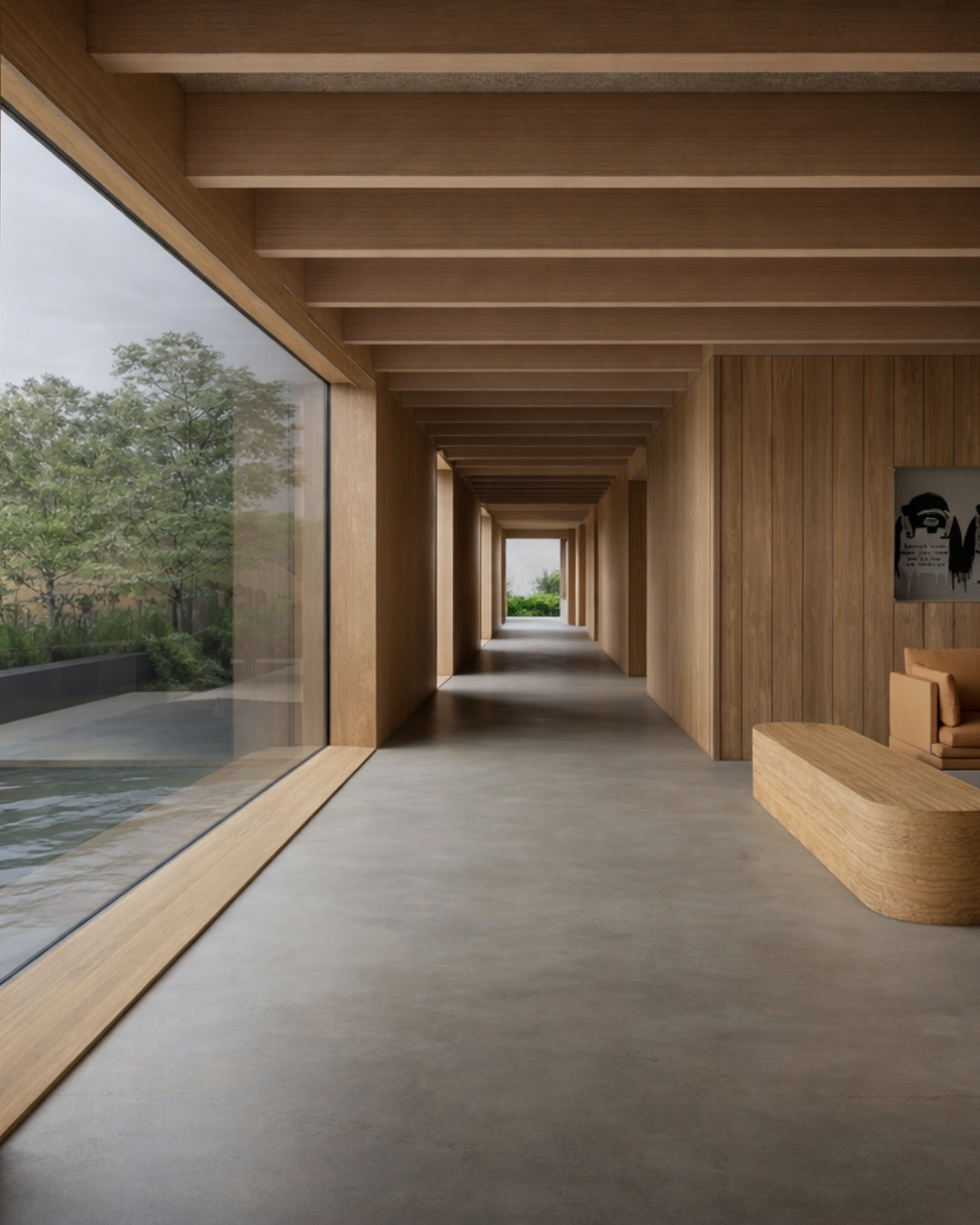 Photo d&rsquo;un vitrage de grande dimension int&eacute;gr&eacute; dans une architecture en bois, apportant une luminosit&eacute; naturelle et une ouverture fluide sur l&rsquo;ext&eacute;rieur. Cette installation moderne met en valeur les volumes int&eacute;rieurs tout en assurant confort thermique et transparence visuelle.