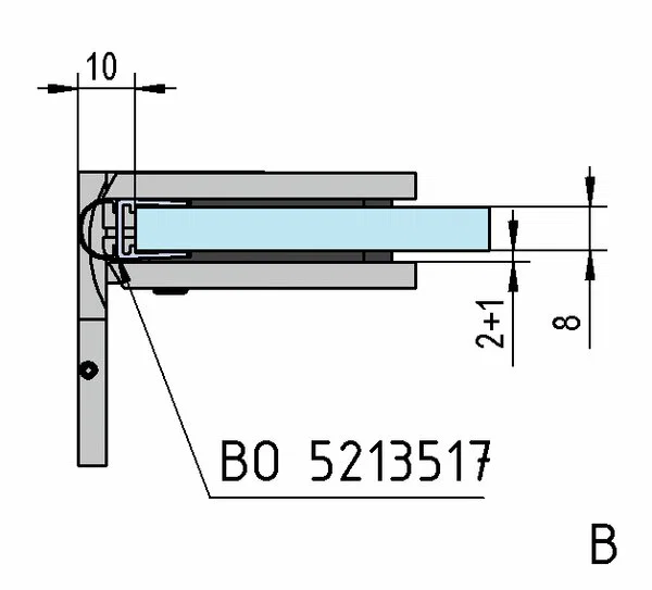 Paumelle de douche Bilbao Premium, verre-mur 90° chromé brillant raccord mural une face ( BO5211553 )
