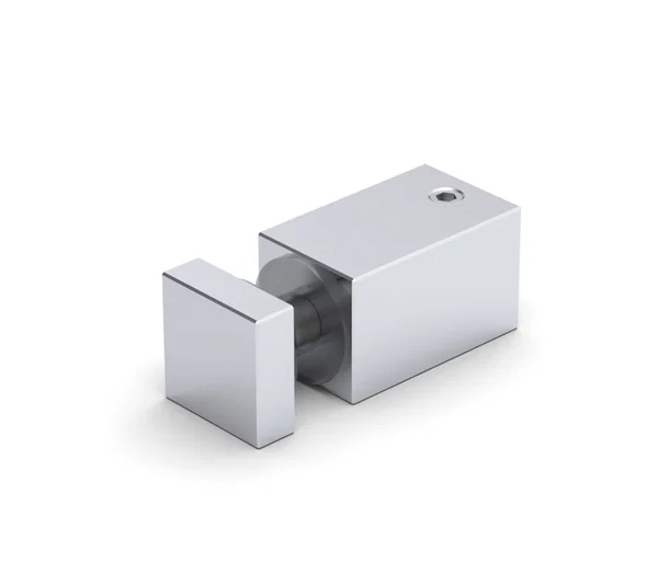 Raccord pour verre Square 12, avec perçage de verre chromé brillant ( BO5213679 )