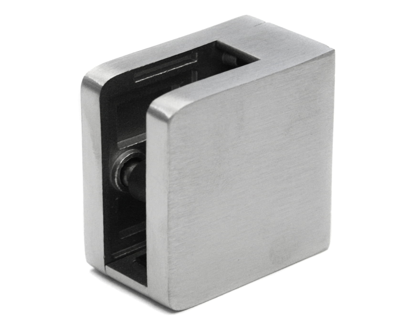 Pince 45x45mm, AISI 304, brossé avec plaque de sécurité et goupille